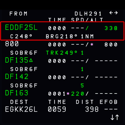 Top most waypoint in F-PLN