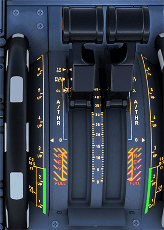 Thrust levers in CL detent